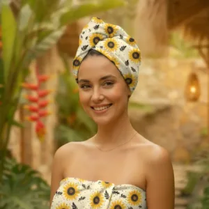 TOALLA PARA CABELLO FLOR DEL SOL