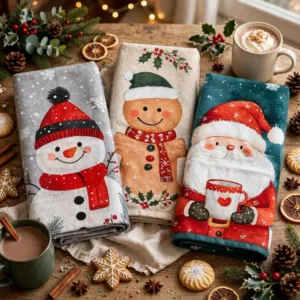 SET X3 TOALLAS MANOS MÁGICA NAVIDAD